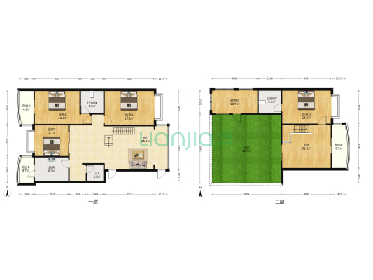 雅居苑 5室1厅3卫 181平方