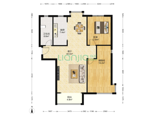 瑞嘉家园 1室1厅1卫 123平方