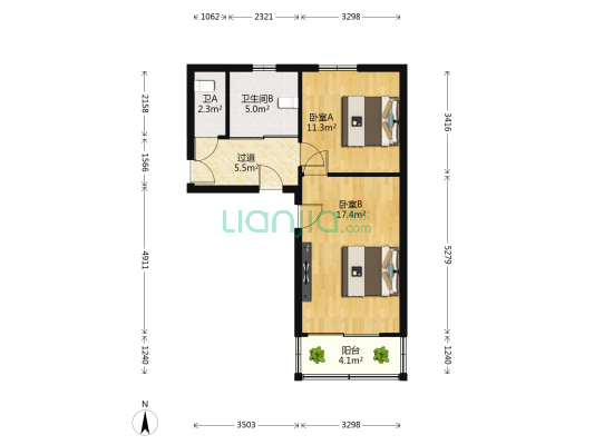 三八新村 2室0厅2卫 59平方
