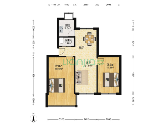 塑料厂宿舍 2室1厅1卫 70平方