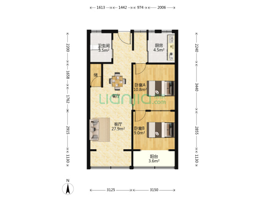 五原小区 2室1厅1卫 75平方