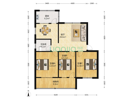 许昌市第二印刷厂家属院 3室1厅1卫 116平方