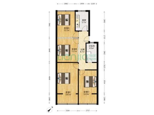 昭觉横路20号 4室0厅1卫 87平方