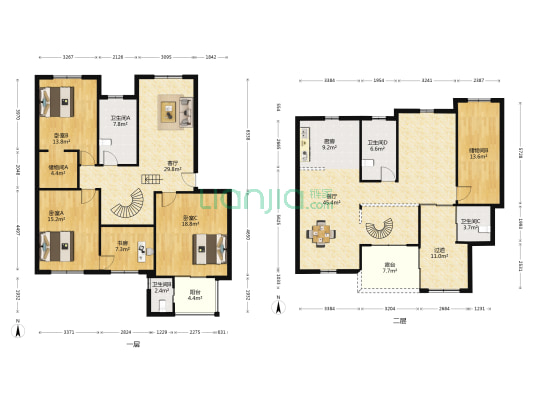 步昇花园 4室2厅4卫 220平方