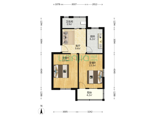 永丰路217号 2室1厅1卫 61平方