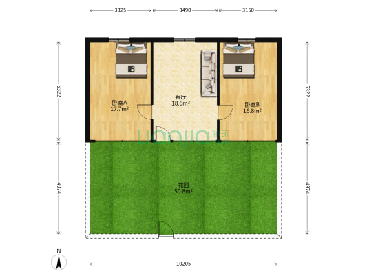 县医院家属楼 2室1厅0卫 100平方