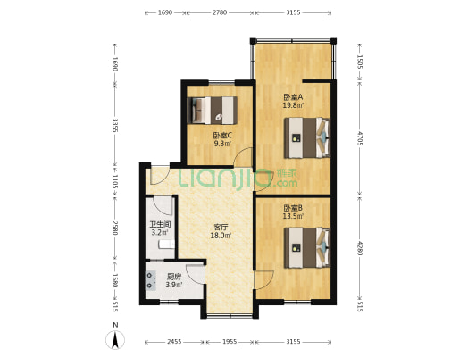 沙子堰东巷8号 3室1厅1卫 82平方