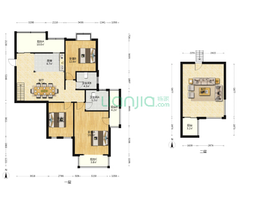 水岸豪庭 3室2厅2卫 143平方