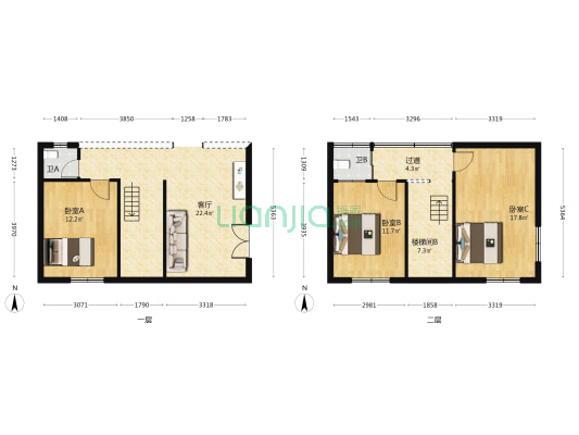 桂平里 3室1厅2卫 64平方