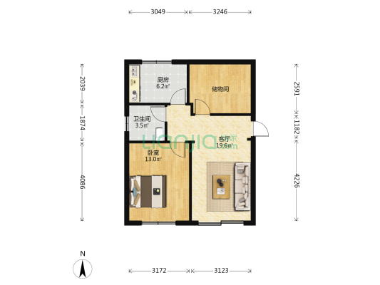 正阳路 1室1厅1卫 65平方