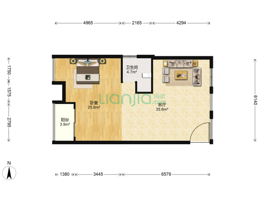 沿江新村 1室1厅1卫 85平方