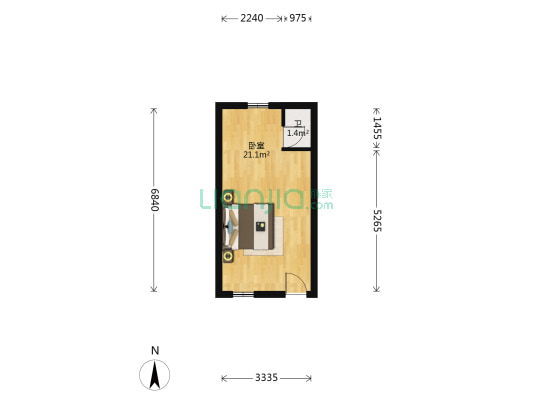 上街 1室0厅1卫 22平方