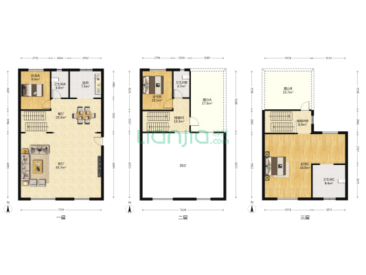 璟宸原著 3室2厅3卫 185平方