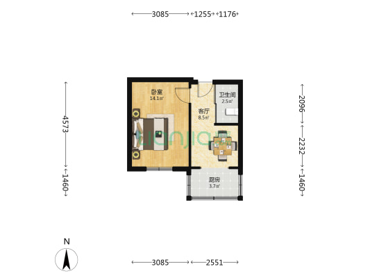 泰南社区 1室1厅1卫 35平方