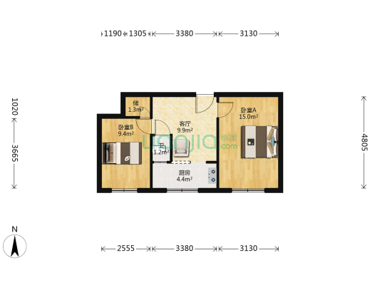集贤里(北辰区) 2室1厅1卫 53平方