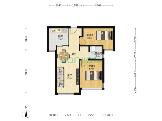 翔安后村TOD璞安 2室1厅1卫 64平方