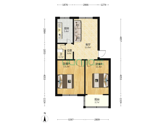 铁厂西院 2室1厅0卫 60平方