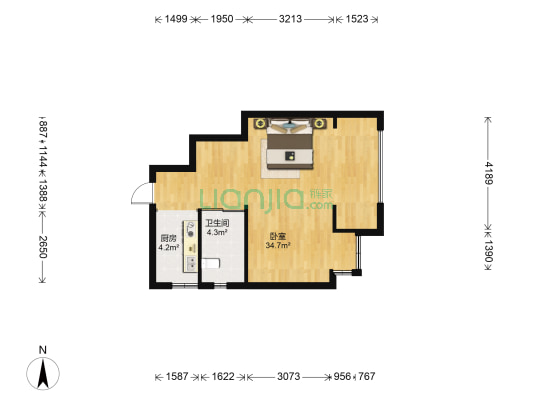 西城尚景 1室0厅1卫 48平方