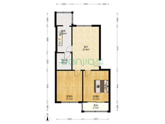 新兴东里 2室1厅1卫 87平方