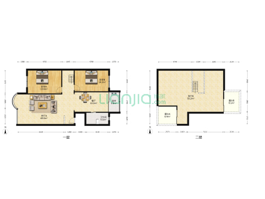 中宝家园 2室3厅1卫 157平方