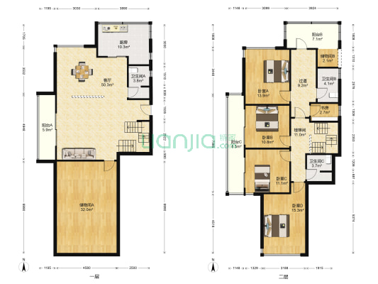 美丽湾 5室1厅3卫 250平方