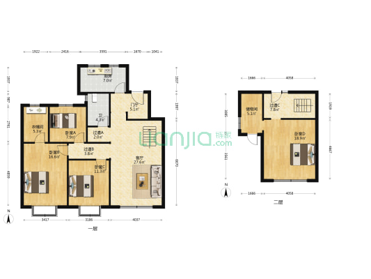 中铁世界博览城阅峰 4室1厅1卫 158平方