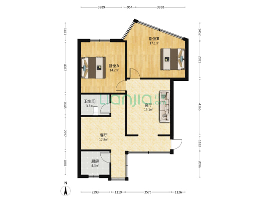 杨祠街 2室2厅1卫 65平方