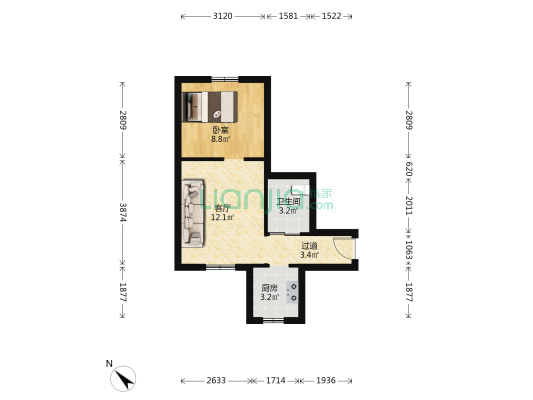 育婴堂街18号 1室1厅1卫 39平方
