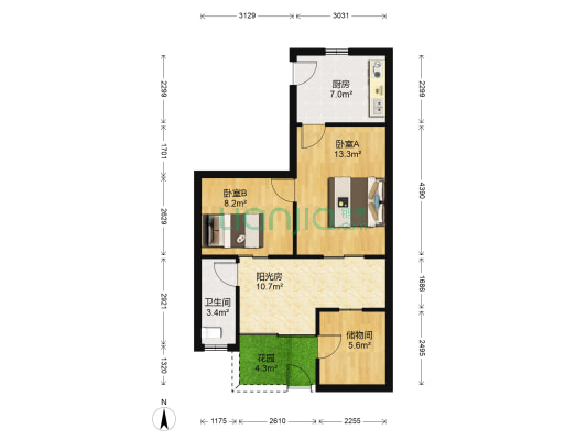 酱油里21号 2室0厅1卫 45平方