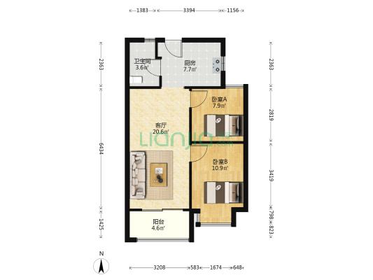 金滩郡 2室1厅1卫 72平方