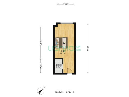 领地花城里 1室0厅1卫 35平方