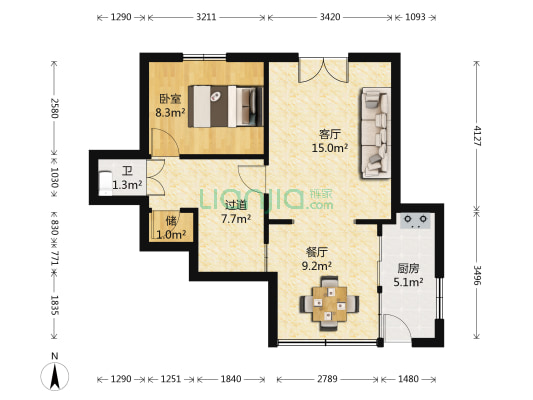 节制闸新村 1室2厅1卫 47平方