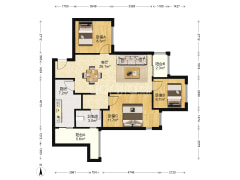 东原星樾正规3房单卫户型，精装住家装修，欧风-重庆东原星樾户型图