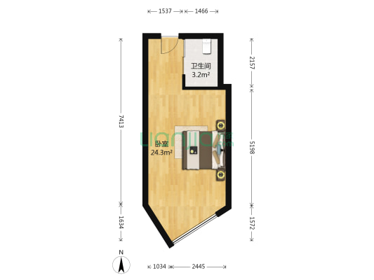 创新商务公寓 1室0厅1卫 39平方