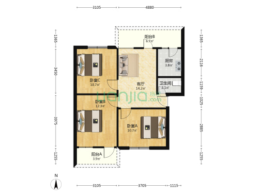 冶金四村 3室1厅1卫 76平方