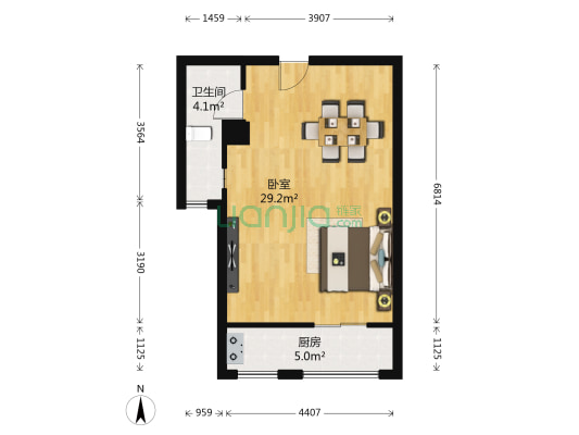 东湖高新创业基地 1室0厅1卫 56平方
