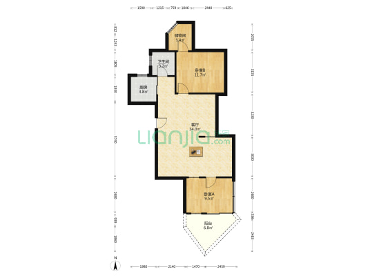双井街66号 2室1厅1卫 84平方