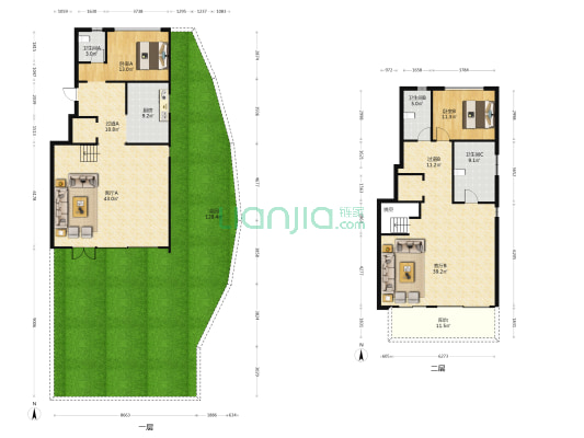 龙湖郁林府 2室2厅3卫 198平方