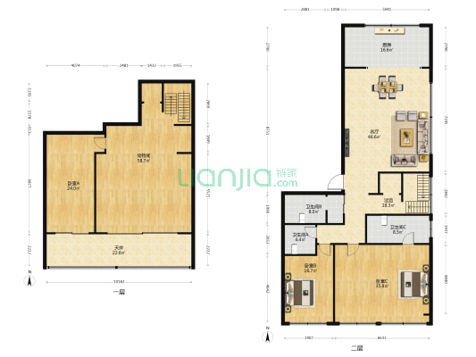 中海开元壹号四期 3室1厅3卫 330平方
