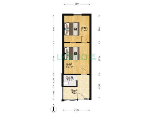 聚庆里 2室0厅1卫 34平方