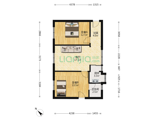 张自忠路13号 2室1厅1卫 38平方