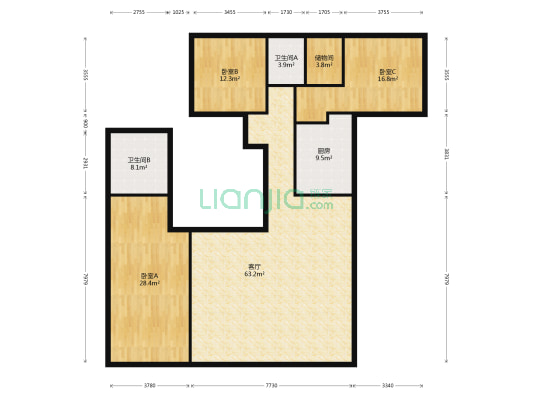 和光尘樾 3室1厅2卫 198平方
