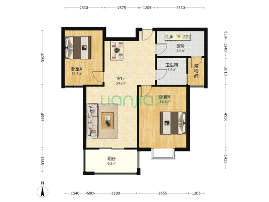 蜀沁园东区 2室1厅1卫 98平方