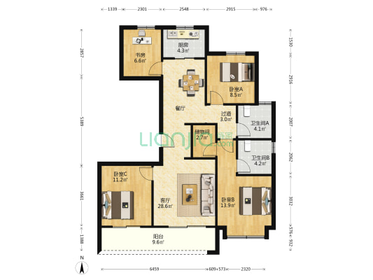 宁荟台 4室1厅2卫 133平方