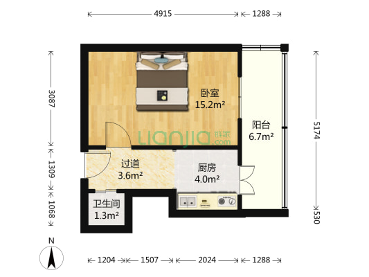 卧龙东里 1室0厅1卫 22平方