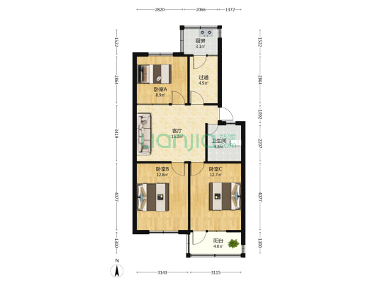 油脂公司家属院 3室1厅1卫 75平方