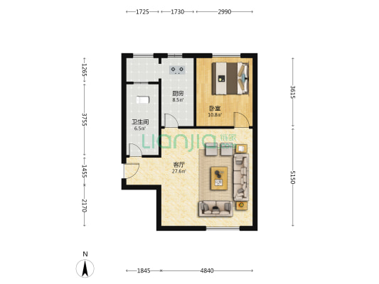 祥致家园 1室1厅1卫 75平方