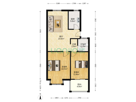 和泰家园 2室1厅1卫 78平方