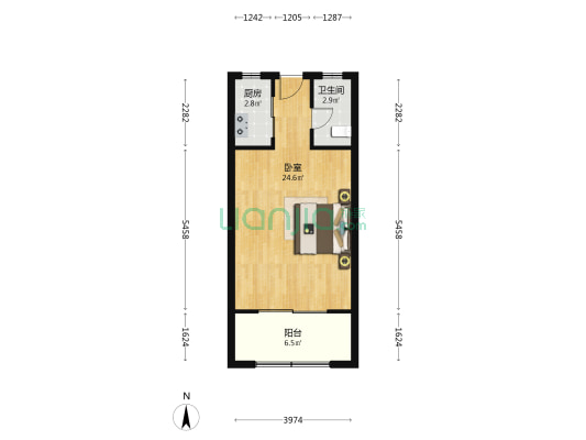 绿地长岛江风海韵 1室0厅1卫 54平方