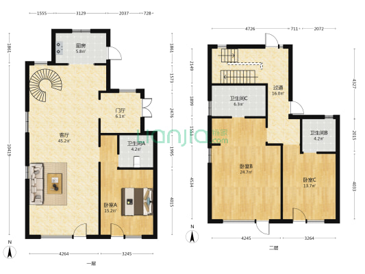 玉泉山居 3室1厅3卫 186平方